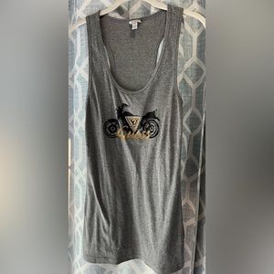 Long length fitted T-shirt material ribbed tank